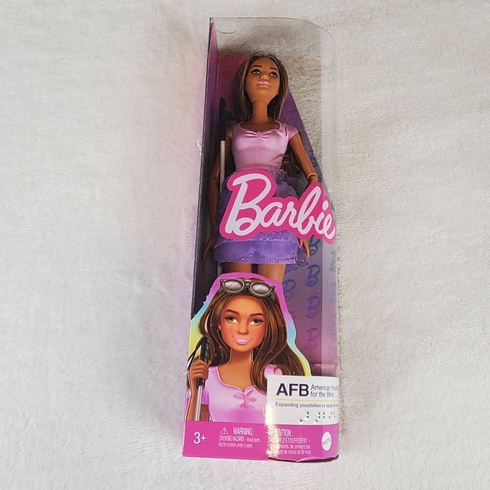Barbie Fashionistas Doll AFB for the Blind #228 Wearing Pastel Outfit  HRH17